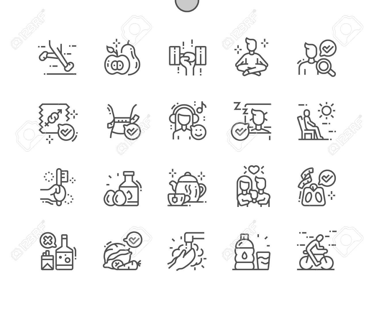 Healthy Life Well-crafted Pixel Perfect Vector Thin Line Icons 30 2x Grid for Web Graphics and Apps. Simple Minimal Pictogram - 133978925 Healthy Life Well-crafted Pixel Perfect Vector Thin Line Icons 30 2x Grid for Web Graphics and Apps. Simple Minimal Pictogram - 133978925