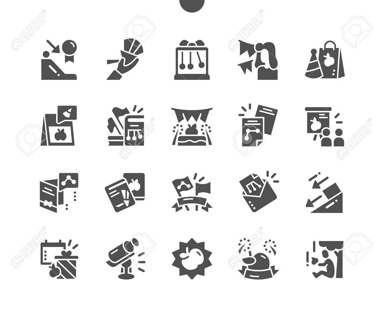 뉴턴의 날 1월 4일. 아이작 뉴턴. 달력. 1월 넷째. 휴일. 날아다니는 사과. 물리 법칙과 중력. 벡터 솔리드 아이콘입니다. 간단한  그림 로열티 무료 사진, 그림, 이미지 그리고 스톡포토그래피. Image 161384769