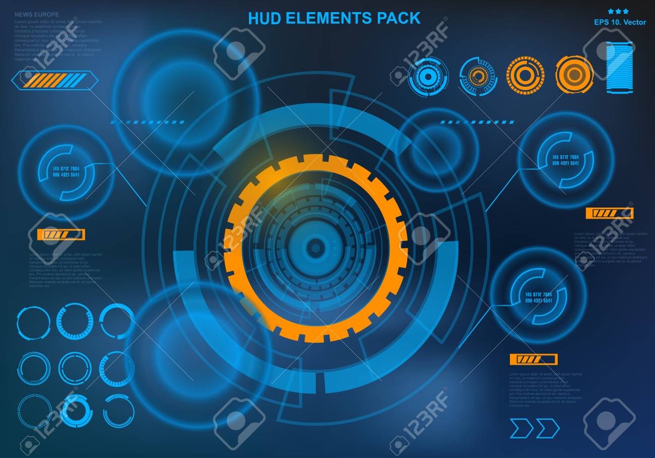 近未来の仮想グラフィック タッチ ユーザー インターフェイス ターゲット のイラスト素材 ベクタ Image