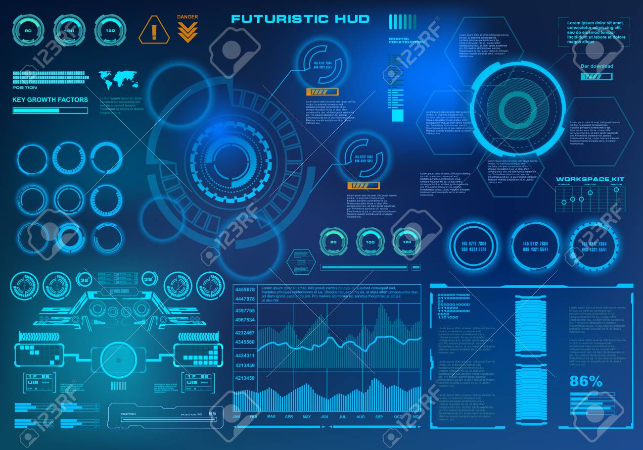 Interfaz De Usuario Grafica Virtual Futurista Objetivo Fotos Retratos Imagenes Y Fotografia De Archivo Libres De Derecho Image