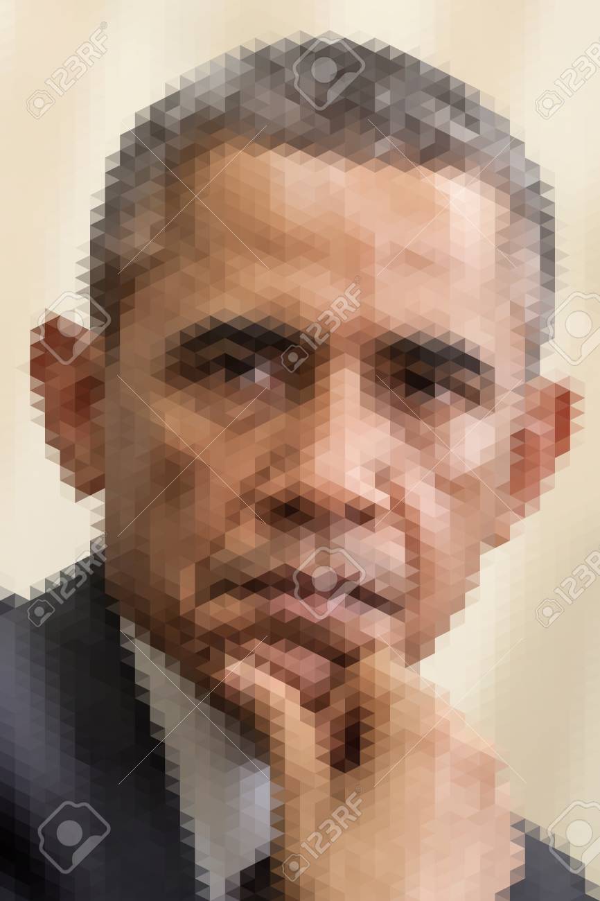 14 年 1 月 日 アメリカ合衆国バラク オバマの大統領の肖像画イラストを抽象化します の写真素材 画像素材 Image