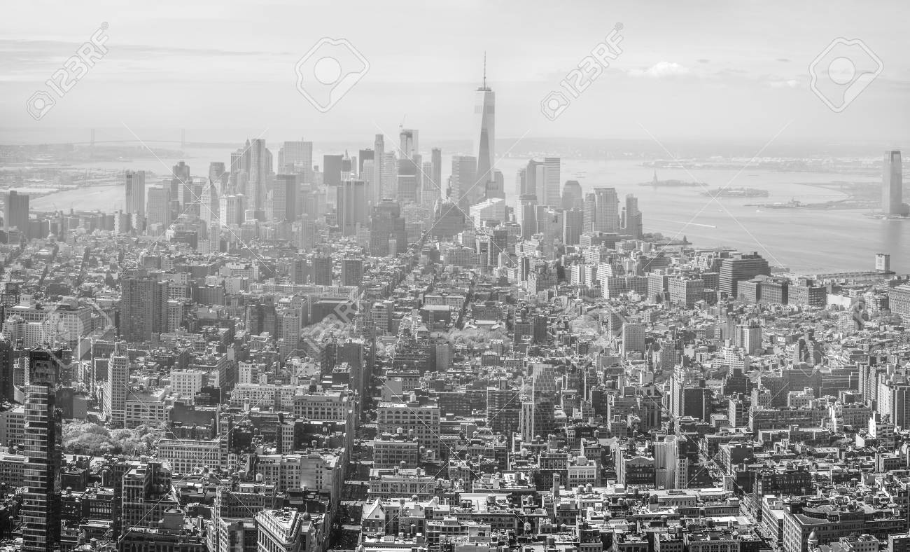 New York City And Brooklyn Skyline Black And White Image Of Stock Photo Picture And Royalty Free Image Image