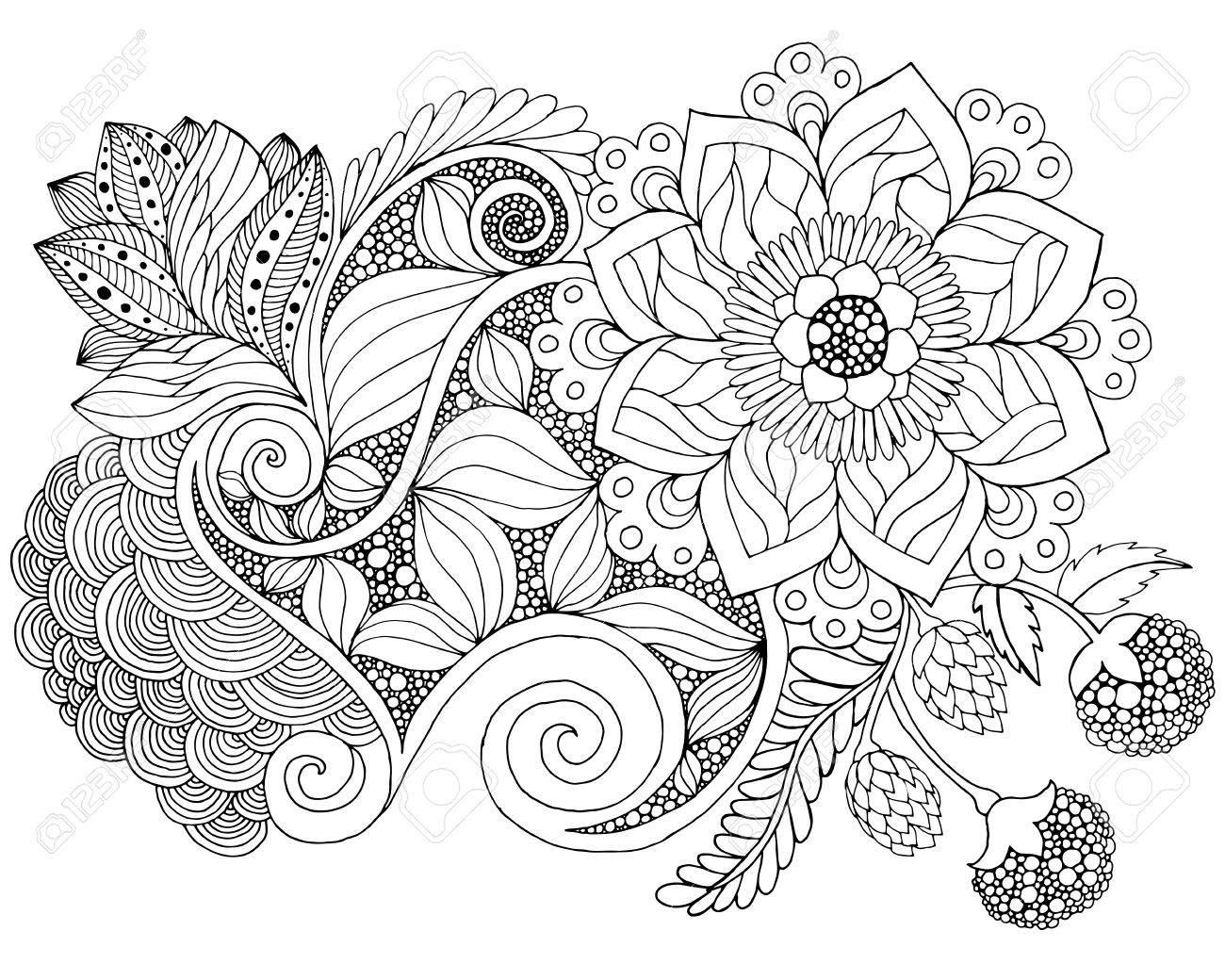 Vetores e ilustrações de Desenhos flores colorir para download gratuito