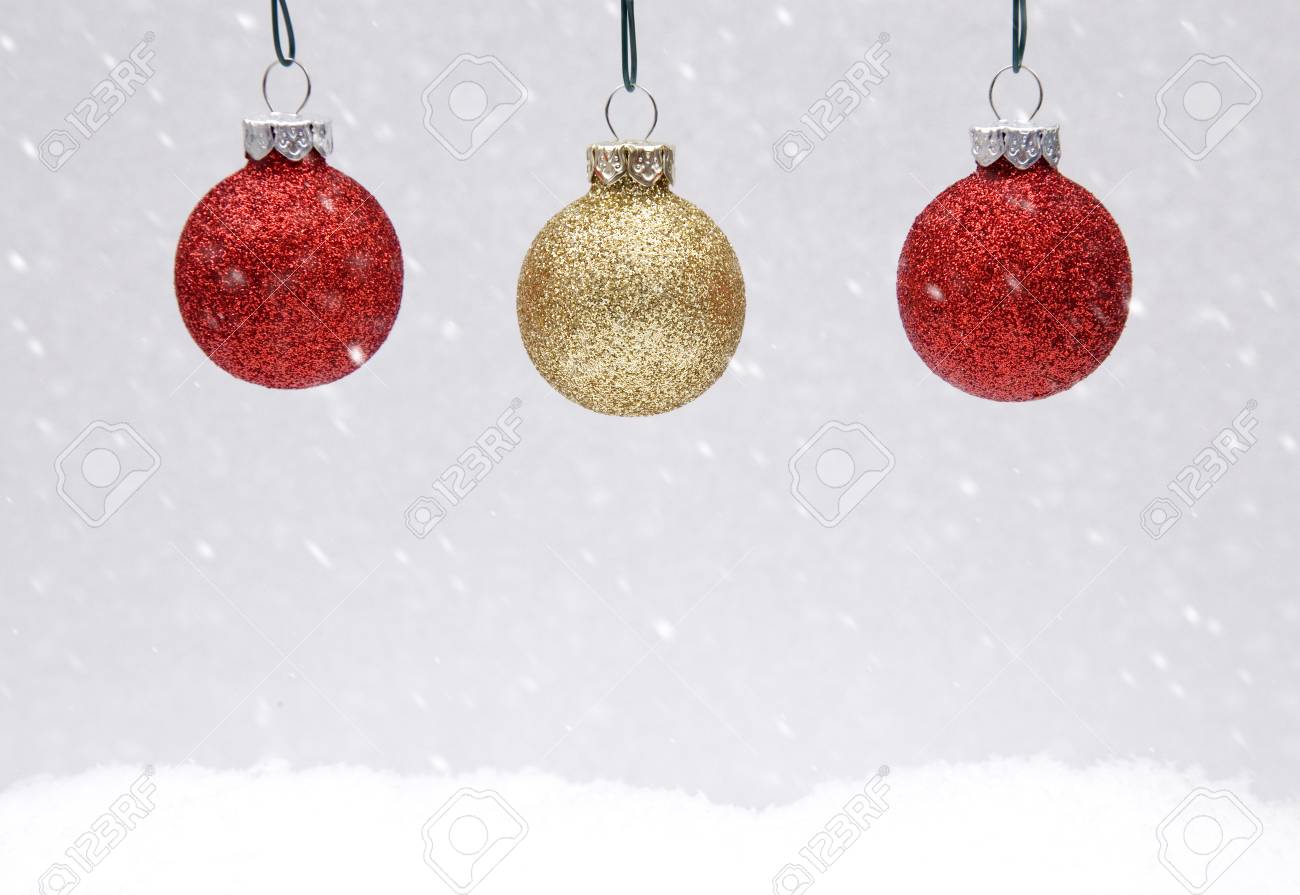 christmas themed background in the snow stock photo picture and