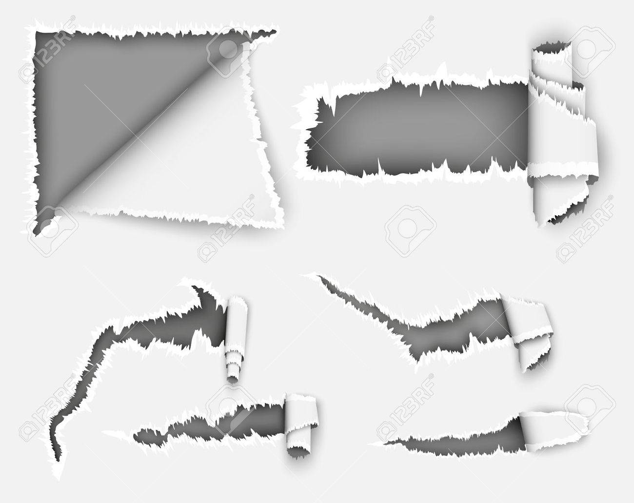 破れた紙 檻の中のノートブック シートの穴のイラスト素材 ベクタ Image