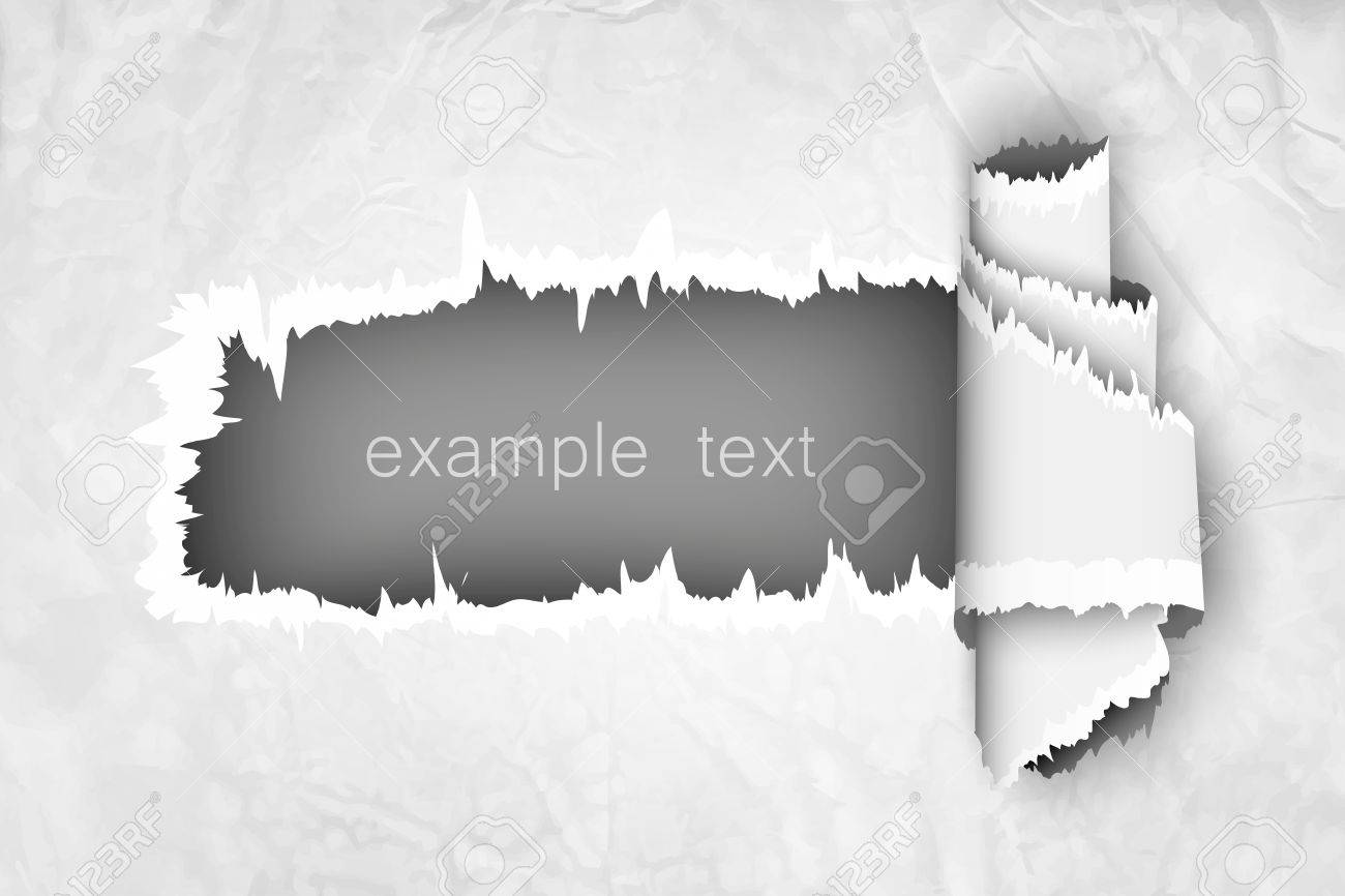 破れた紙 檻の中のノートブック シートの穴のイラスト素材 ベクタ Image