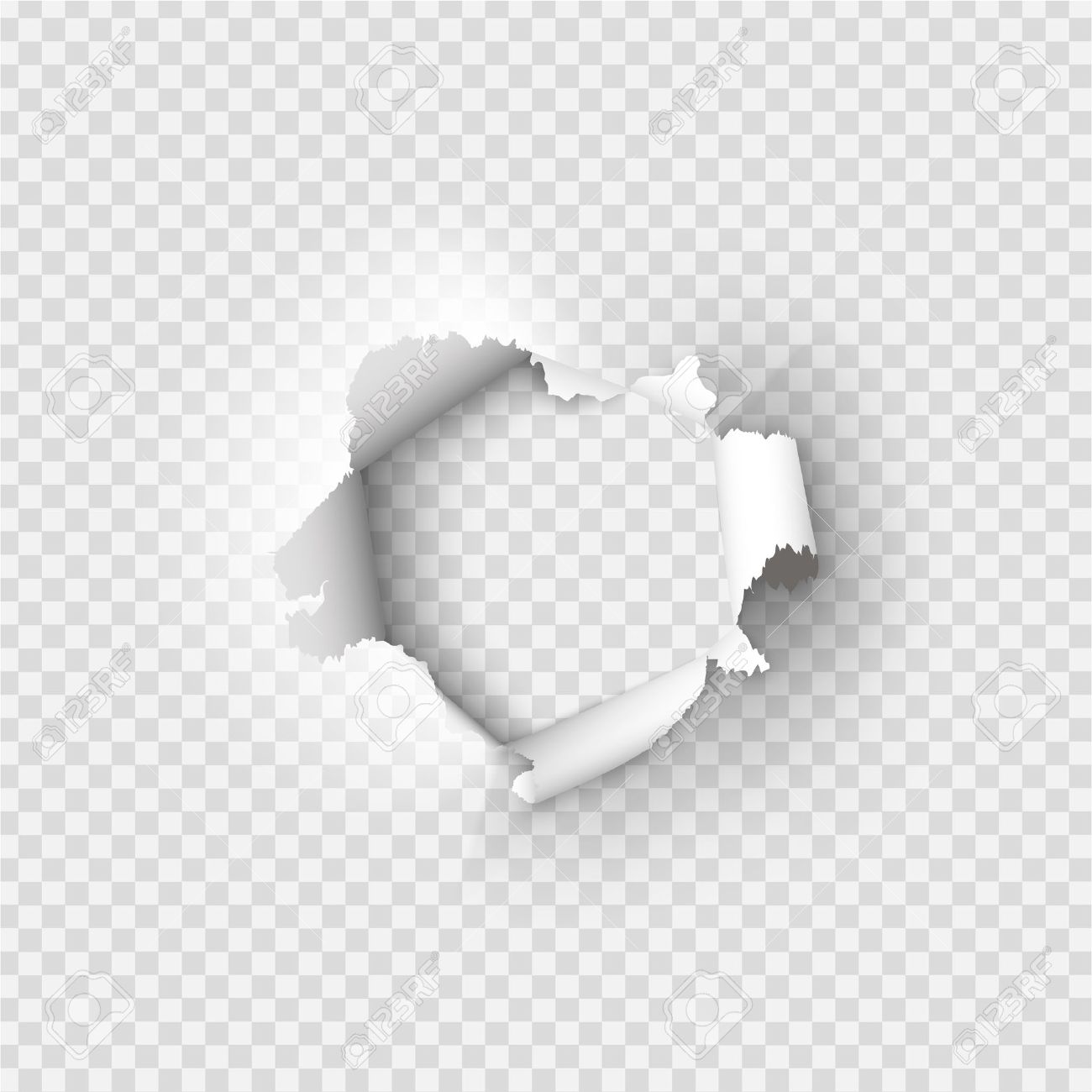 Holes torn in paper on transparent background - 78092294 Holes torn in paper on transparent background - 78092294