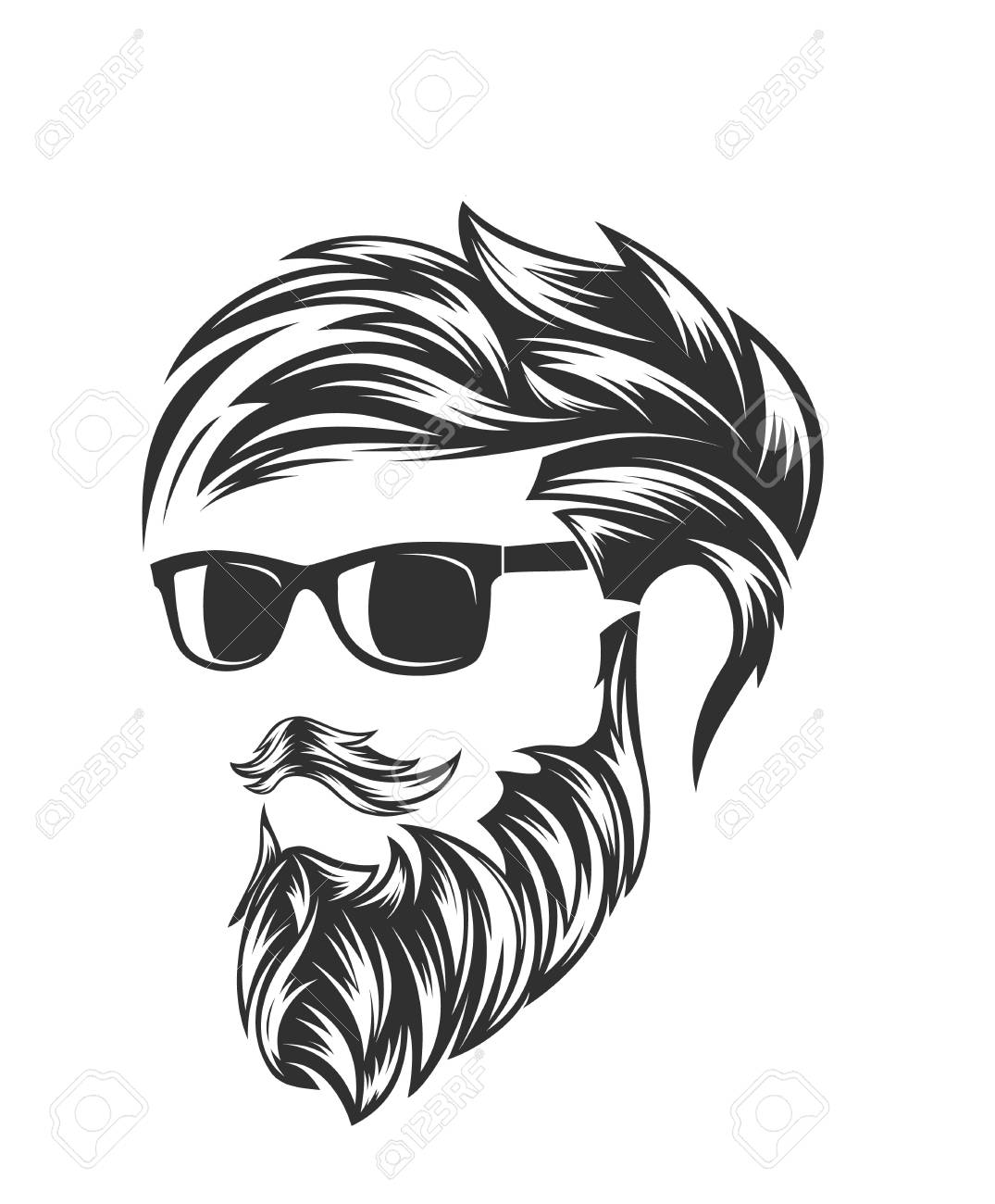 mens hairstyles and hirecut with beard mustache - 106902899 mens hairstyles and hirecut with beard mustache - 106902899