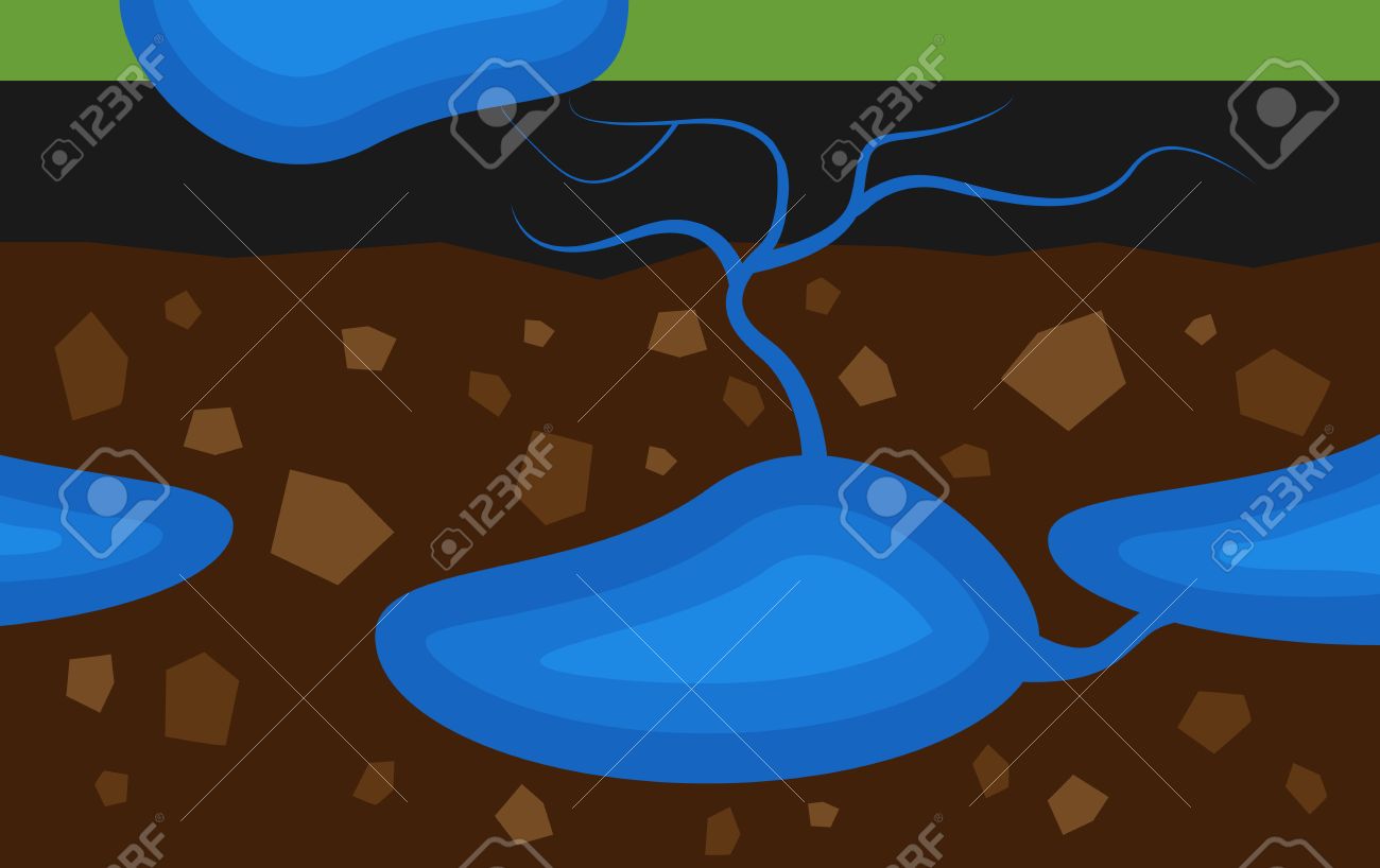 Flat layer of ground and underground water - 53106274 Flat layer of ground and underground water - 53106274