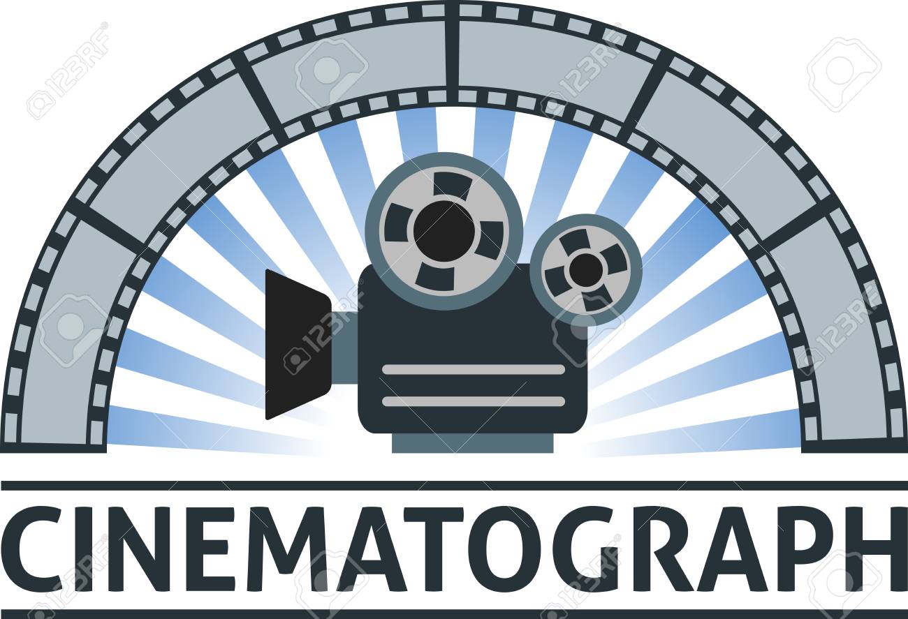 Flat emblem of camera and film. - 56635234 Flat emblem of camera and film. - 56635234