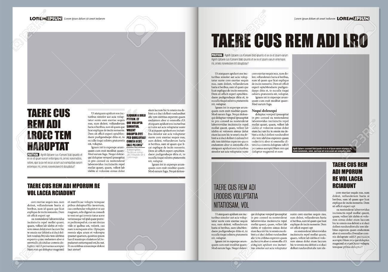 traditional graphical design template newspaper gray colors newspaper design template