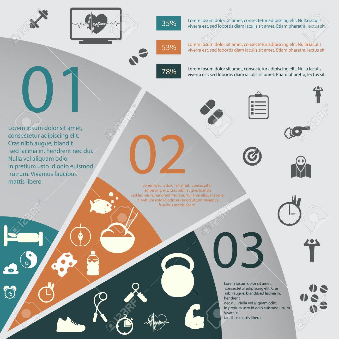 illustration of health lifestyle infographic in flat designed without shadow - 31168051 illustration of health lifestyle infographic in flat designed without shadow - 31168051