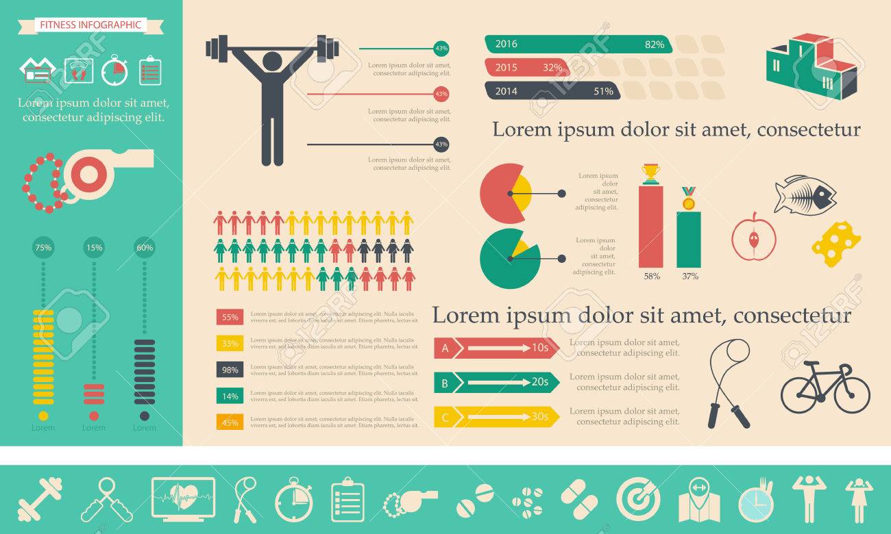 illustration of health lifestyle infographic in flat designed without shadow - 31168014 illustration of health lifestyle infographic in flat designed without shadow - 31168014
