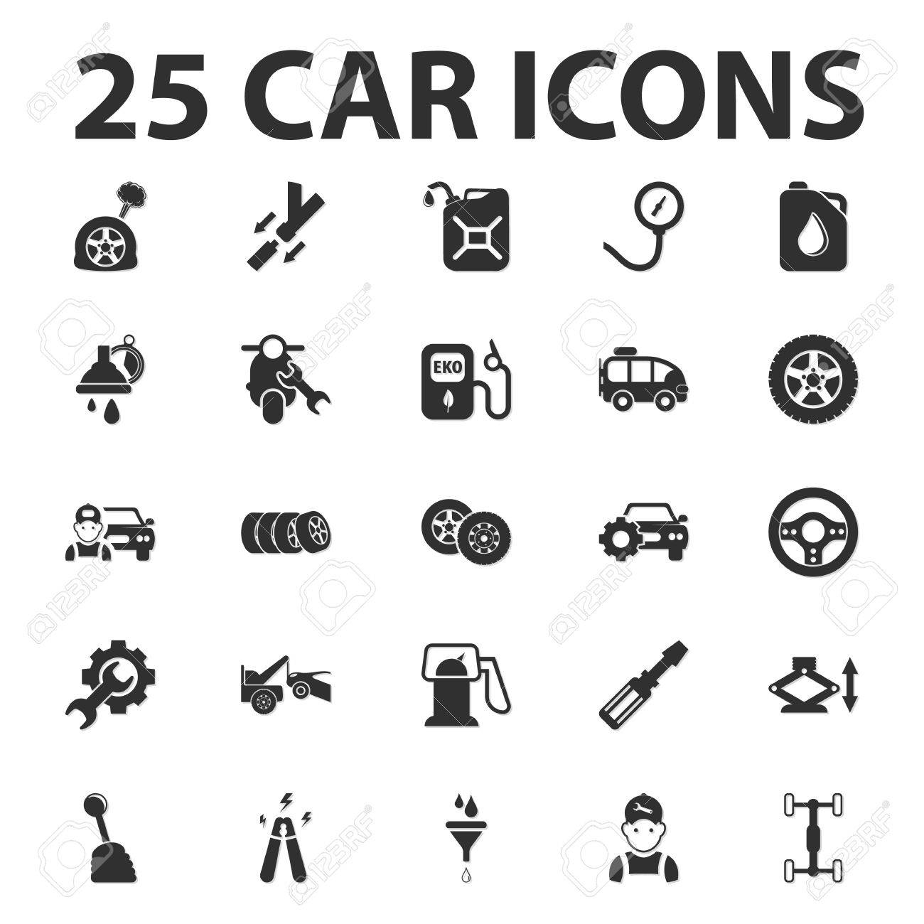 Web デザイン用車 修理 25 黒シンプルなアイコン セットします のイラスト素材 ベクタ Image
