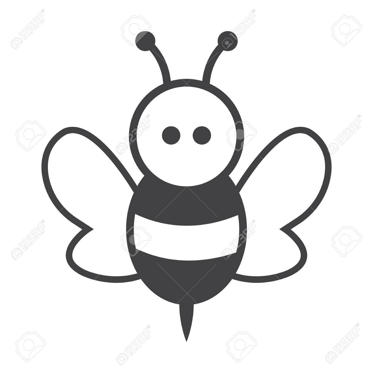 Abeille Noire Simple Icone Sur Fond Blanc Pour La Conception Web Clip Art Libres De Droits Vecteurs Et Illustration Image