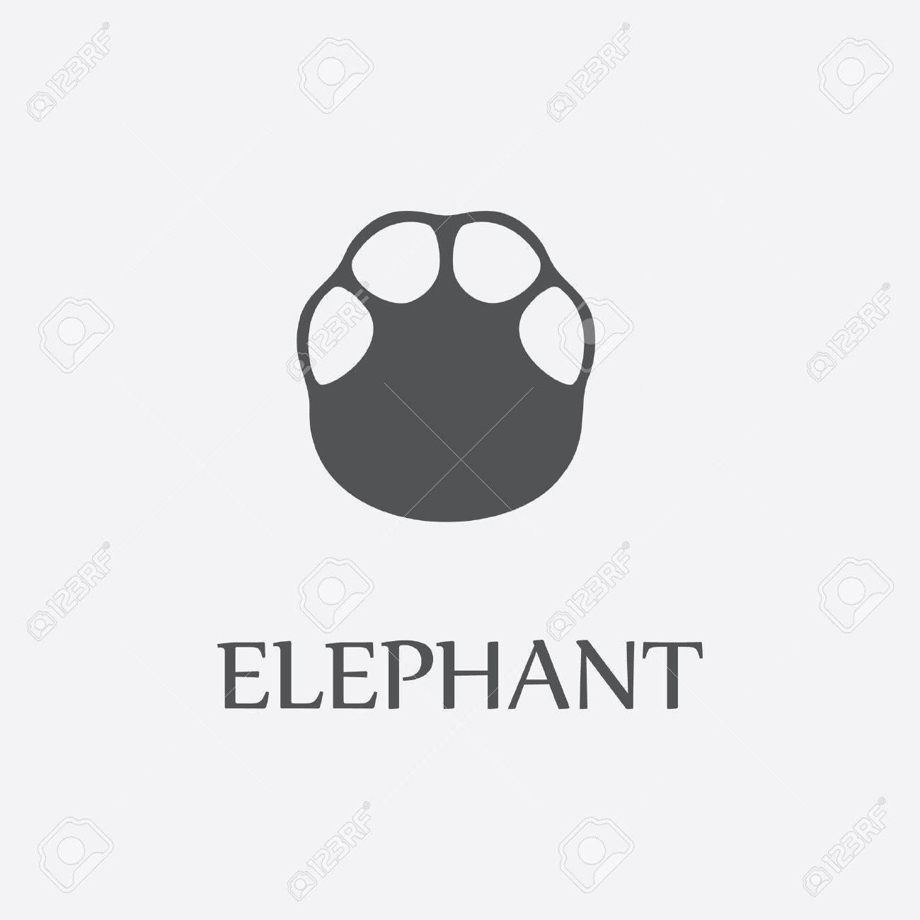 Elephant print black simple icon for web and other design. - 55134874 Elephant print black simple icon for web and other design. - 55134874