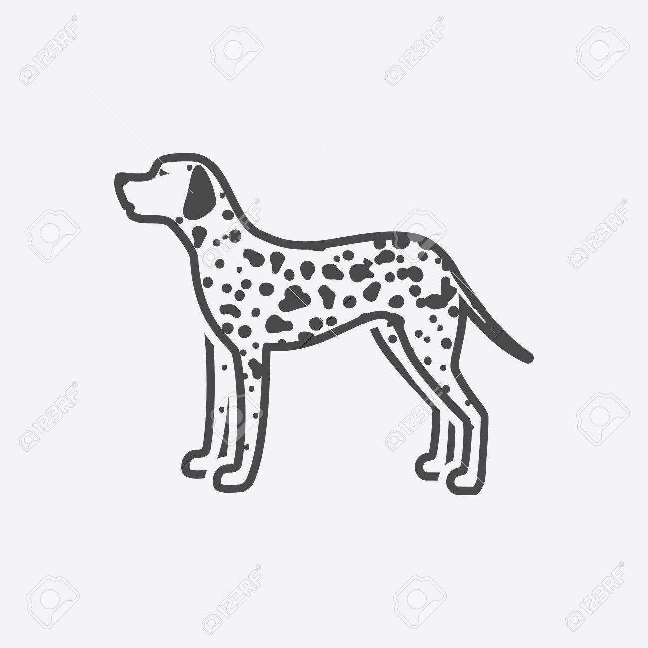 ダルメシアン アイコン黒いシンプルなスタイル 犬パン セット 株式ベクトルから犬アイコンを焦がす のイラスト素材 ベクタ Image