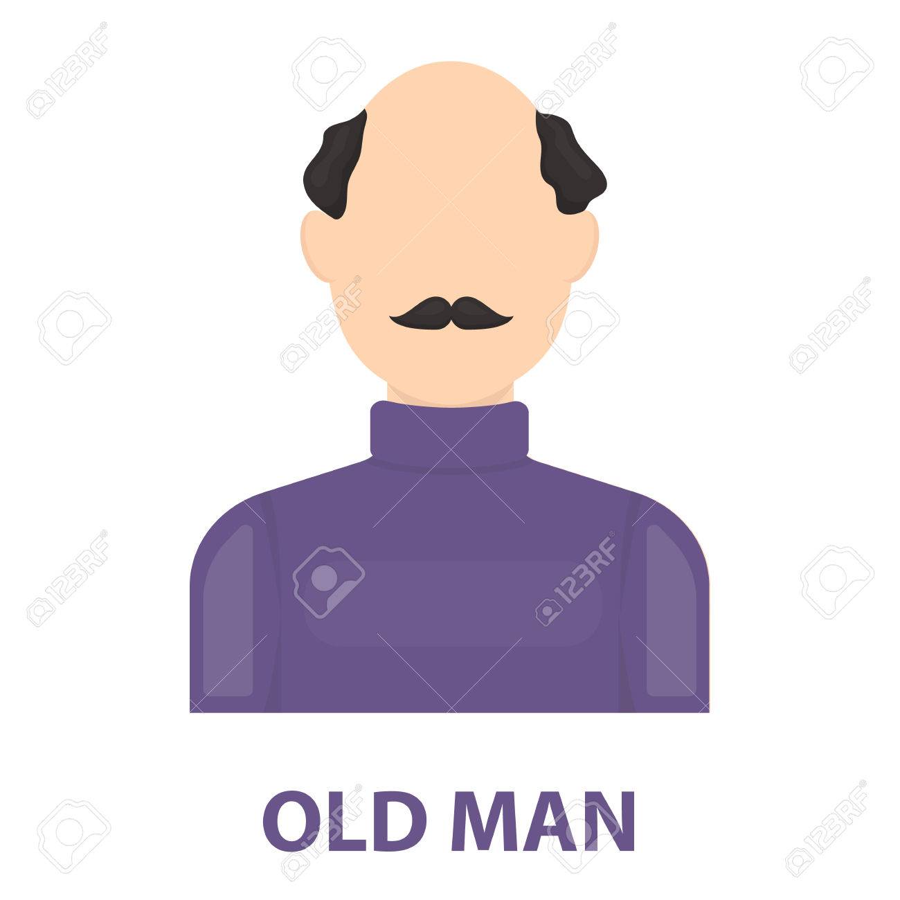 ハゲの頭のアイコン漫画 単一のアバター 大きなアバター コレクションの Peaople アイコン のイラスト素材 ベクタ Image