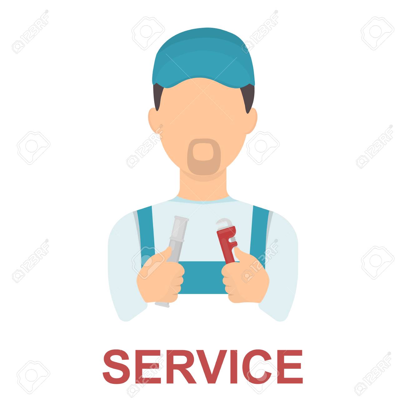 plumber icon cartoon single silhouette plumbing symbol royalty