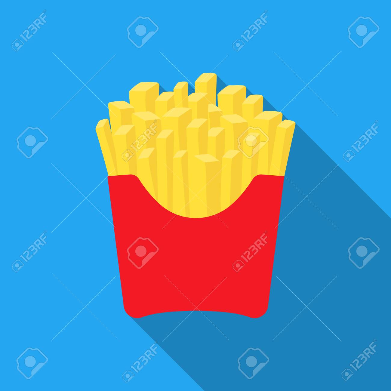 フラットなデザインでフライド ポテト Rastr イラスト アイコン の写真素材 画像素材 Image