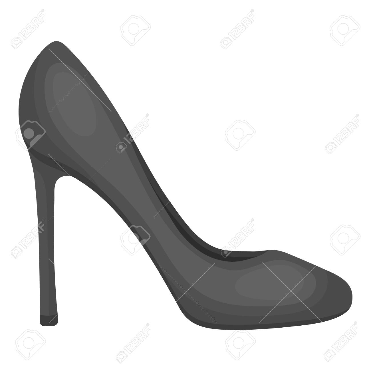Stiletto Symbol In Schwarz Weiß Stil Auf Weißem Hintergrund Rote Schuhe Mit High Heels Stock Vektor Art und mehr Bilder