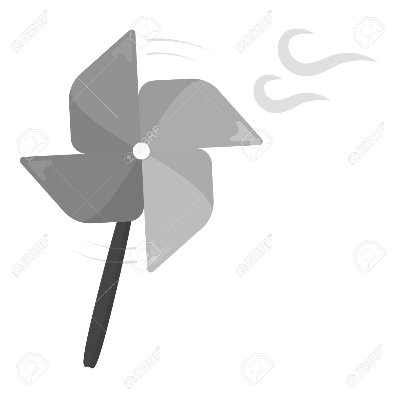 おもちゃの風車のモノクロ アイコン Web や携帯電話のイラスト のイラスト素材 ベクタ Image