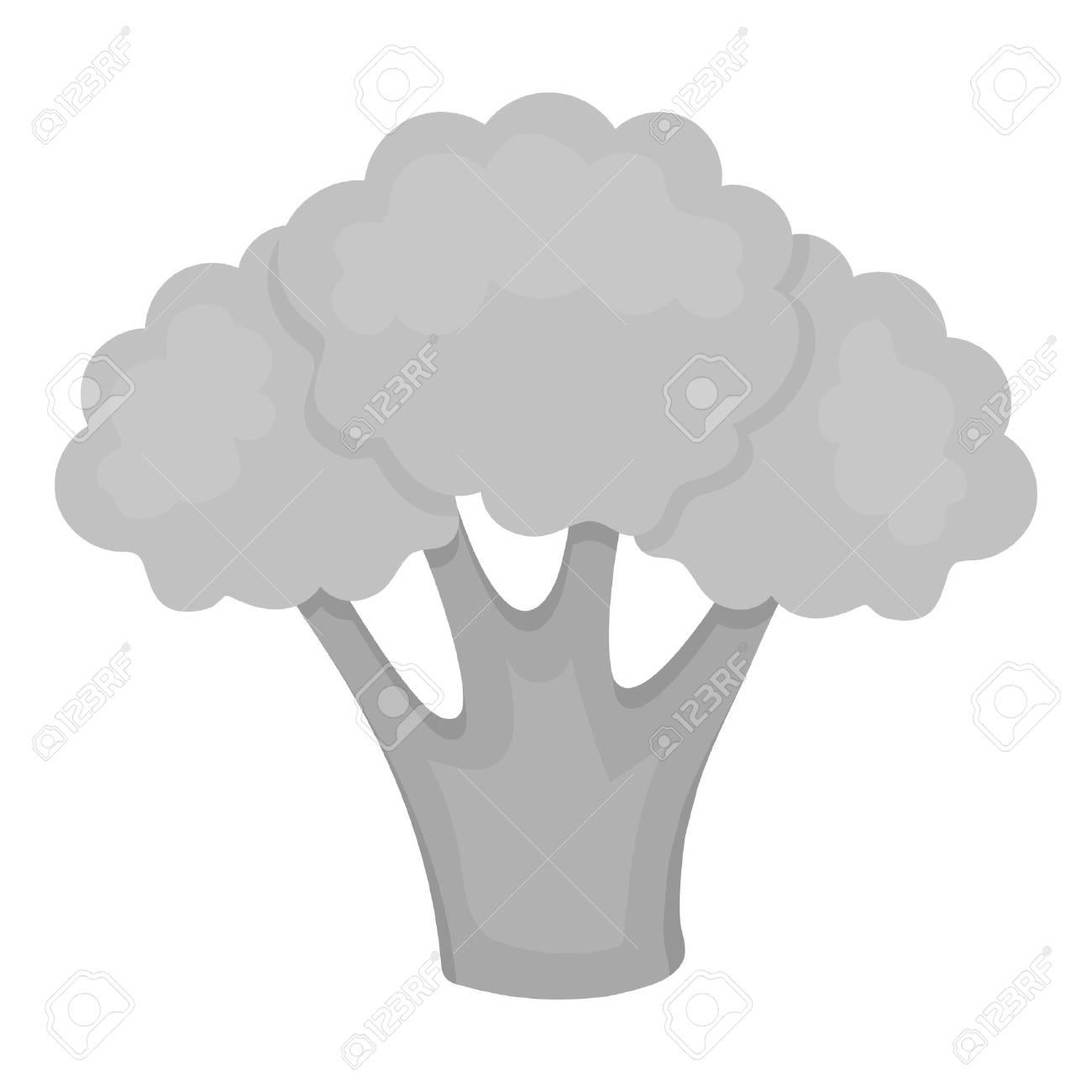 ブロッコリー アイコン モノクロ エコ食品モノクロから野菜アイコンを焦がします のイラスト素材 ベクタ Image