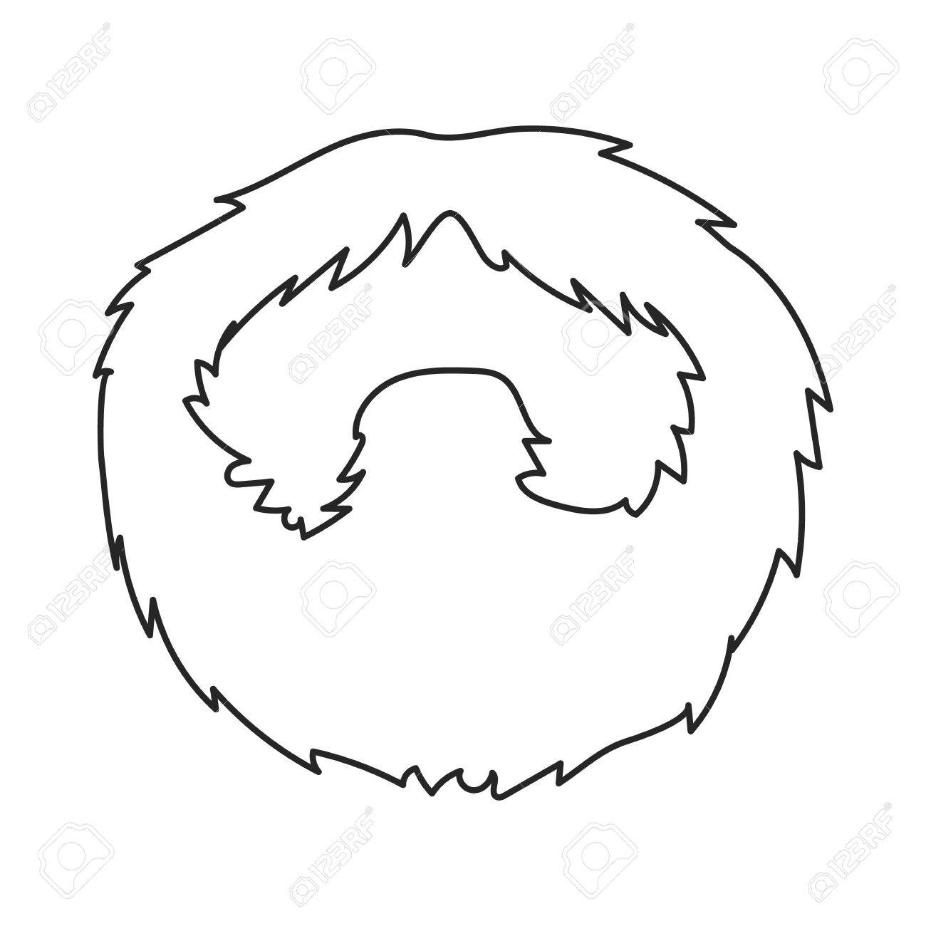 白い背景に分離されたアウトライン スタイルの男のひげアイコン ひげシンボル ベクトル イラスト のイラスト素材 ベクタ Image