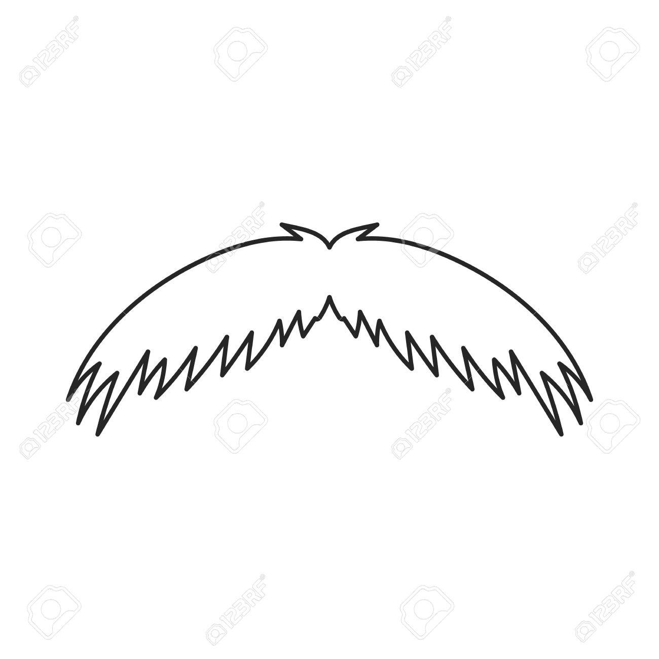 男の口ひげアイコン アウトライン スタイルの白い背景で隔離します ひげシンボル ベクトル イラスト のイラスト素材 ベクタ Image