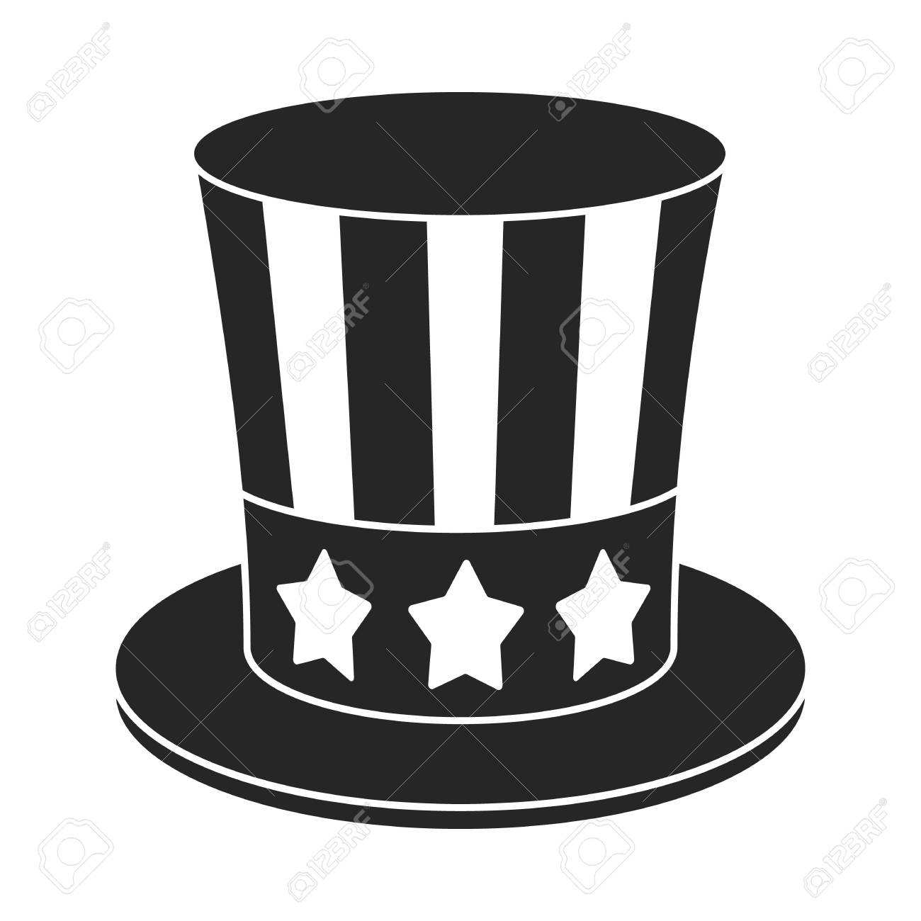 uncle sams hat icon in black style isolated on white background uncle sam vector