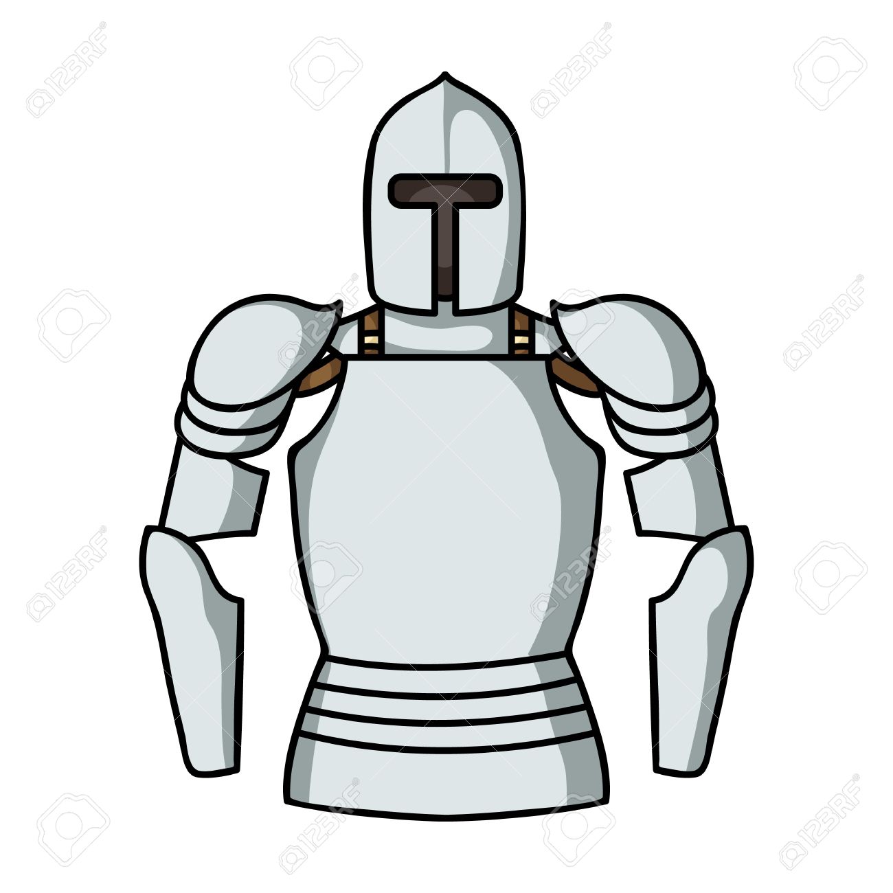 Plate armor icon in cartoon style isolated on white background