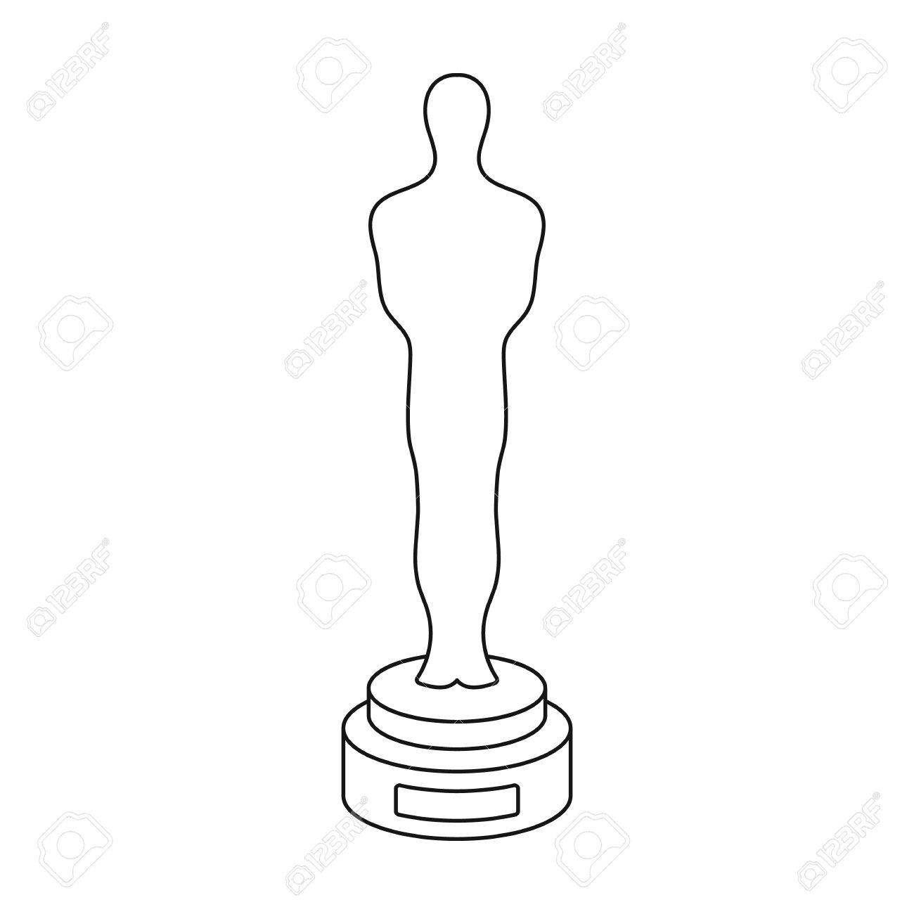 academy award icon in outline style isolated on white background