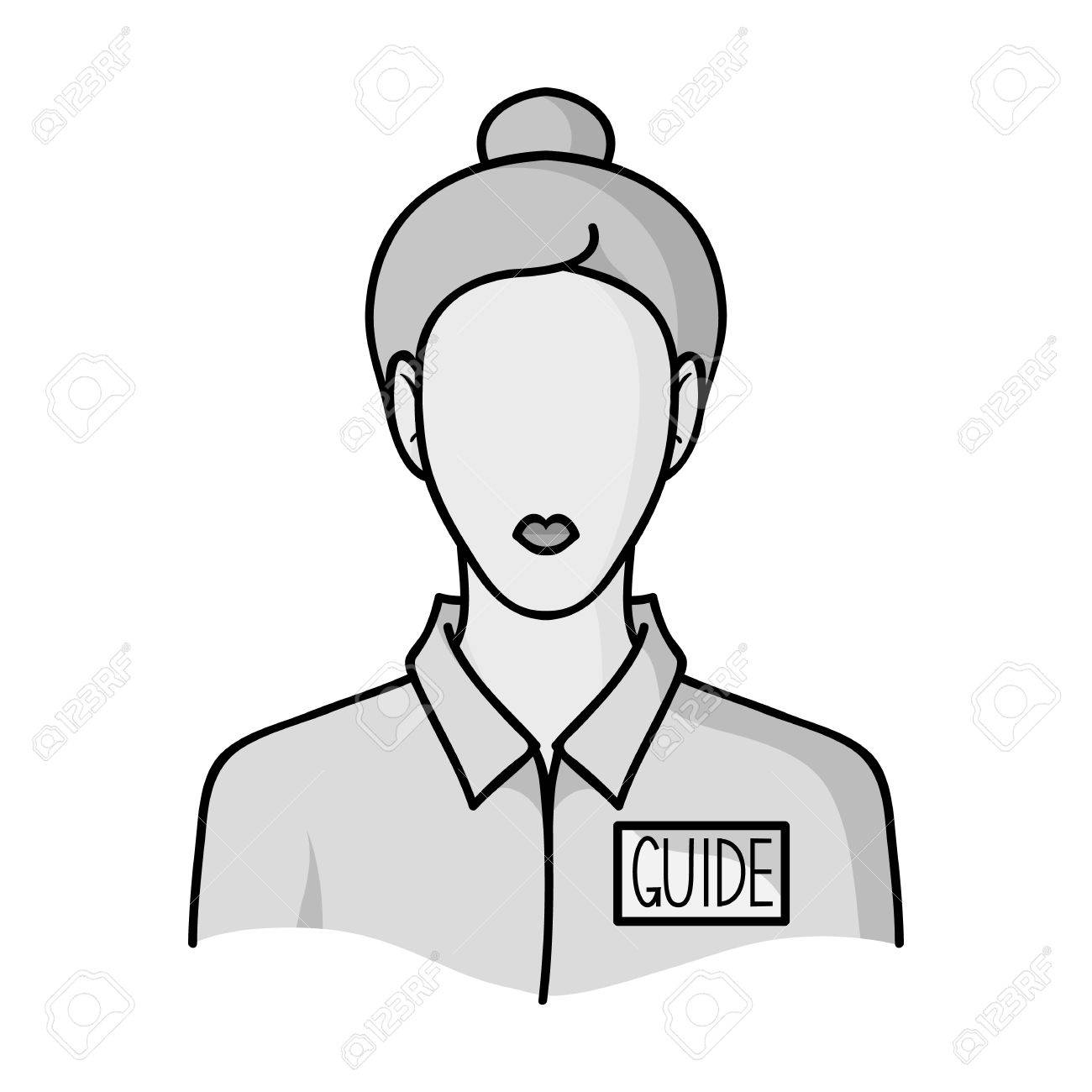 モノクロ スタイル白い背景で隔離の博物館ガイド アイコン 博物館シンボル ベクトル イラスト のイラスト素材 ベクタ Image