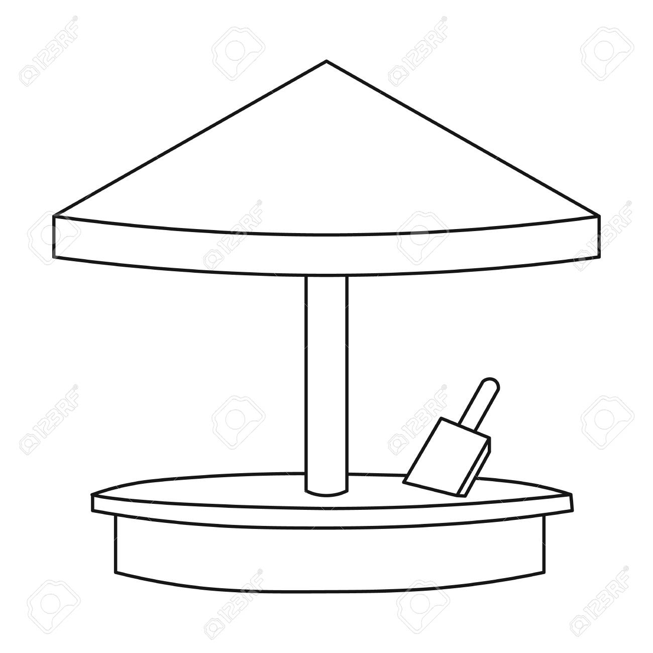Sandbox Icon In Outline Style Isolated On White Background Play Garden Symbol Vector Illustration Sandbox Icon In Outline Style Isolated On White Background Play Garden Symbol Vector Illustration