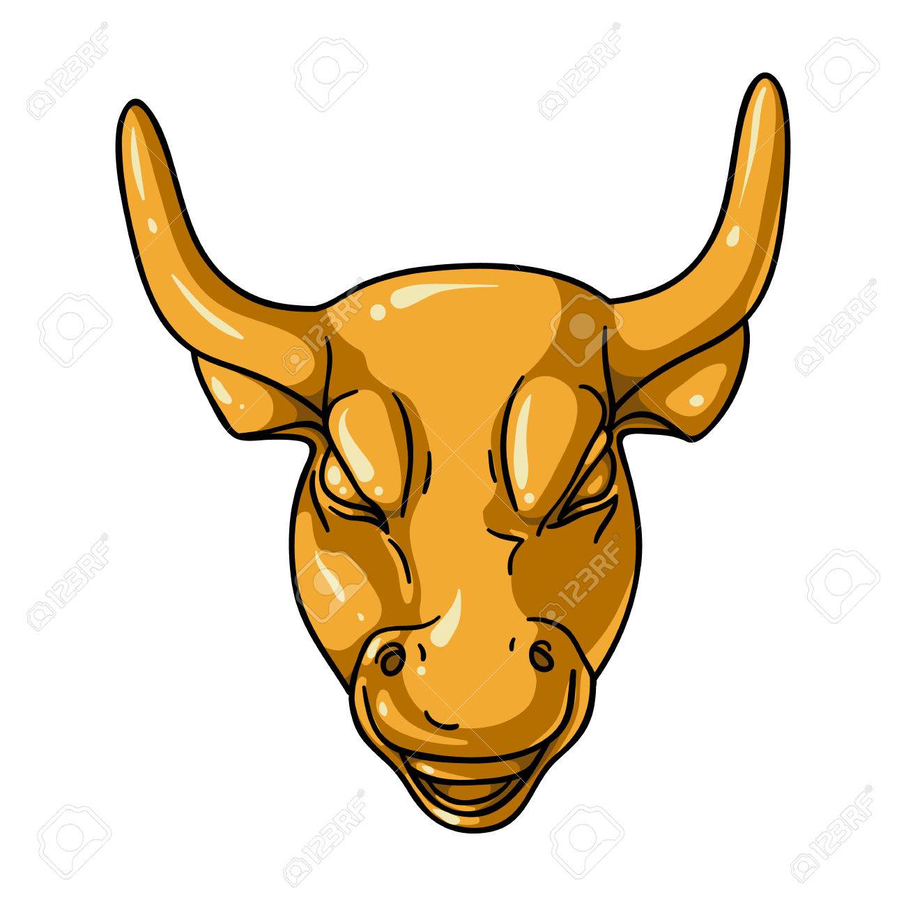 Golden Charging Bull Icon In Cartoon Style Isolated On White Background.  Money And Finance Symbol Vector Illustration. Royalty Free SVG, Cliparts,  Vectors, and Stock Illustration. Image 68627111., image size:1300x1300