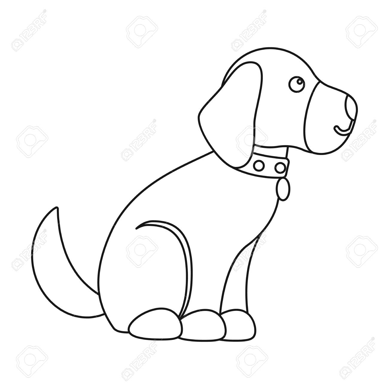 Vettoriale Icona Di Cane Seduto In Stile Del Contorno Isolato Su Priorita Bassa Bianca Illustrazione Di Vettore Di Simbolo Del Cane Image 68627157