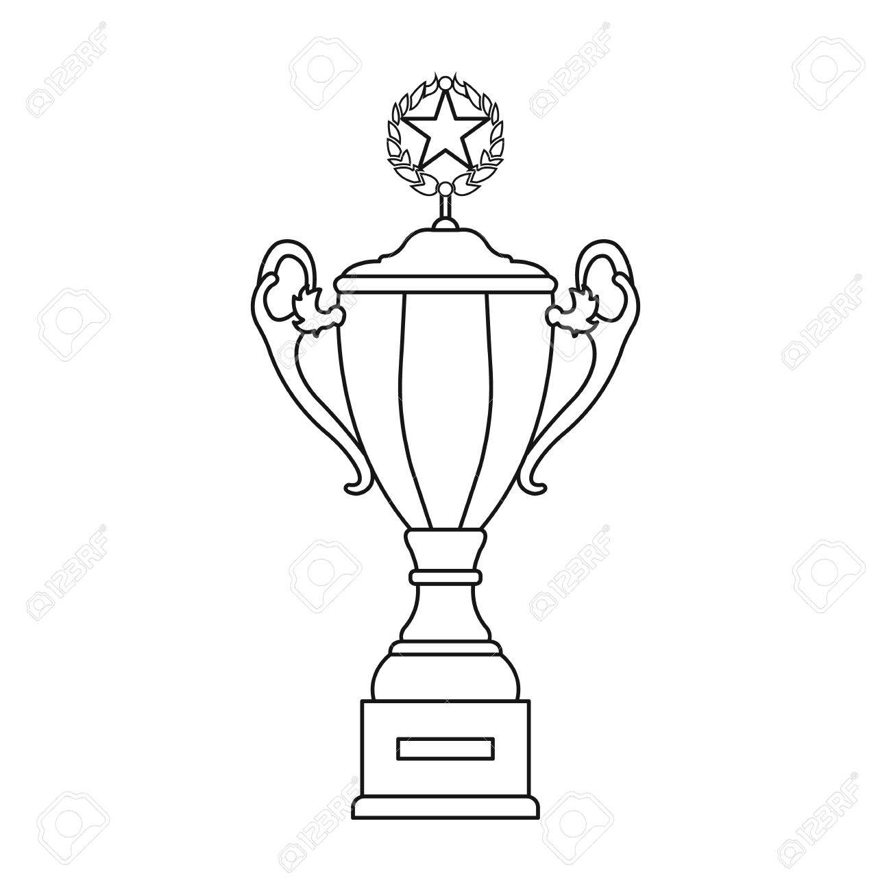 Trophy Icon In Outline Style Isolated On White Background. Winner Cup  Symbol Vector Illustration. Royalty Free SVG, Cliparts, Vectors, and Stock  Illustration. Image 69243933., image size:1300x1300