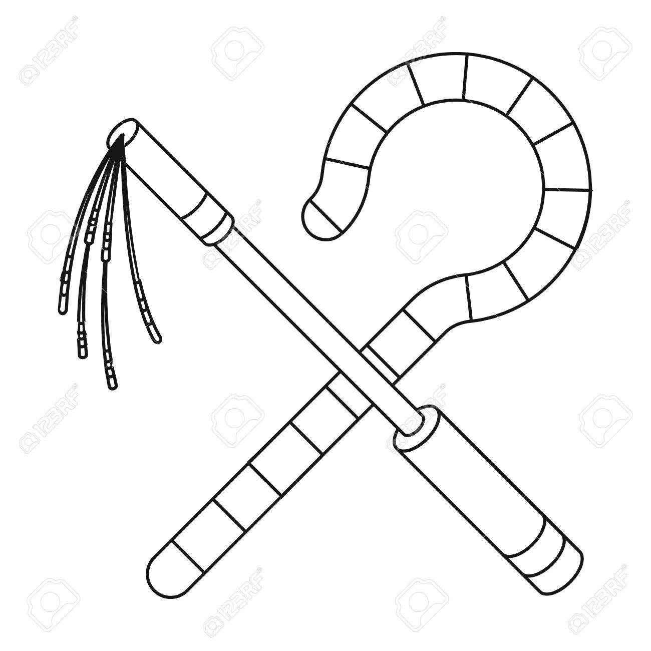 詐欺師し 白い背景で隔離のアウトライン スタイルのアイコンを動揺します 古代エジプト シンボル ベクトル イラスト のイラスト素材 ベクタ Image