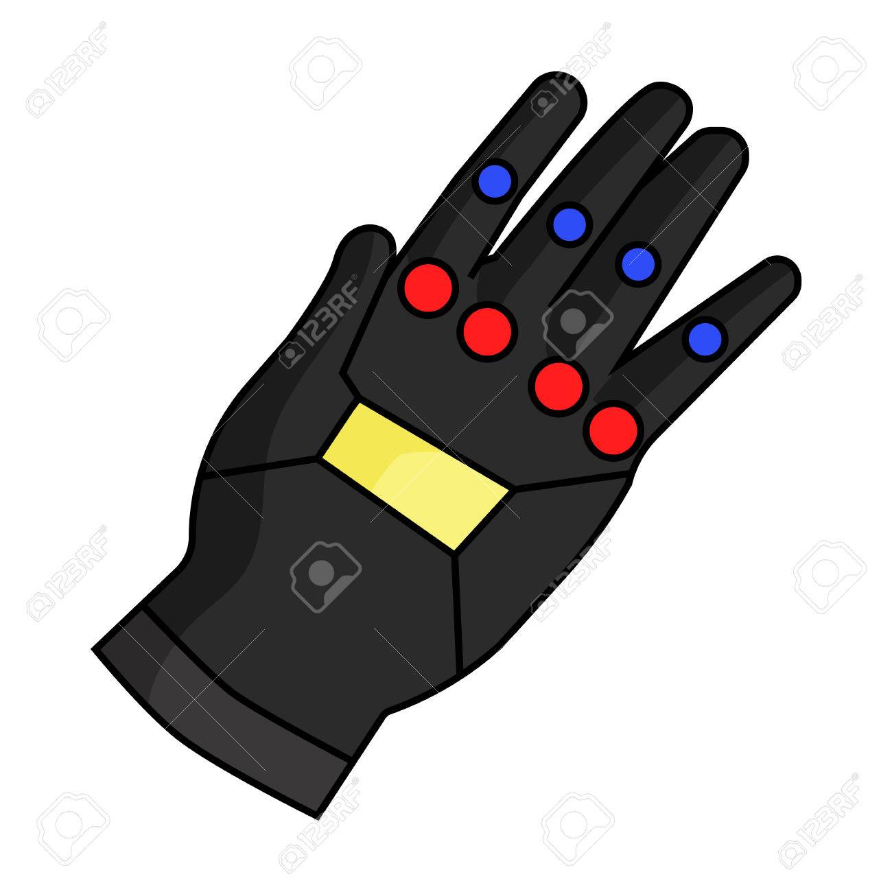virtual reality glove controller icon in cartoon style isolated