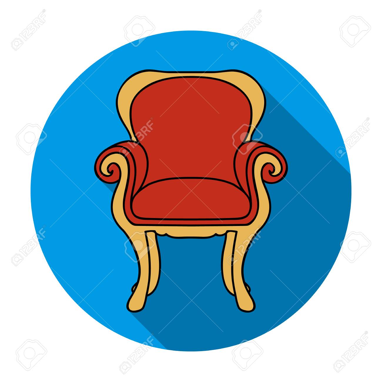 フラット スタイルの白い背景で隔離のウイング バック椅子アイコン 家具 ホーム インテリア シンボル ベクトル イラスト のイラスト素材 ベクタ Image