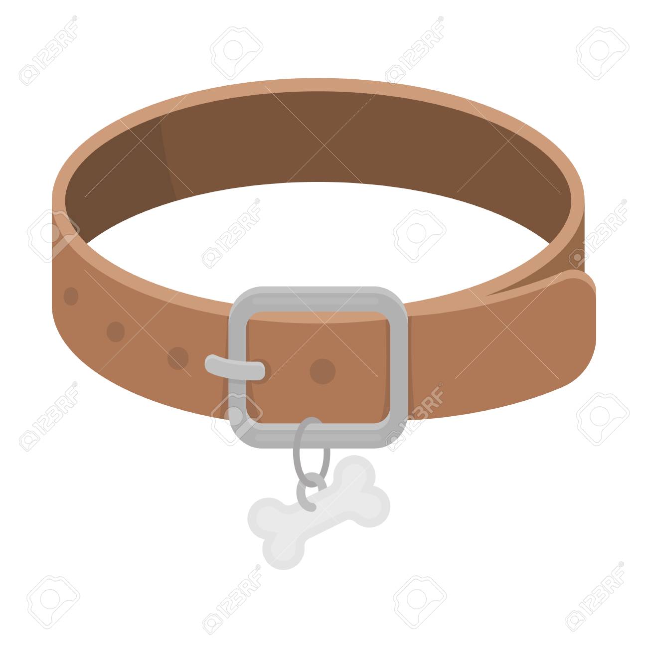 Icono De Collar De Perro En Estilo De Dibujos Animados Aislado Sobre Fondo Blanco. Ilustración Vector Stock De Símbolo De Clínica Veterinaria. Svg, Vectoriales, Clip Art Vectorizado Libre De