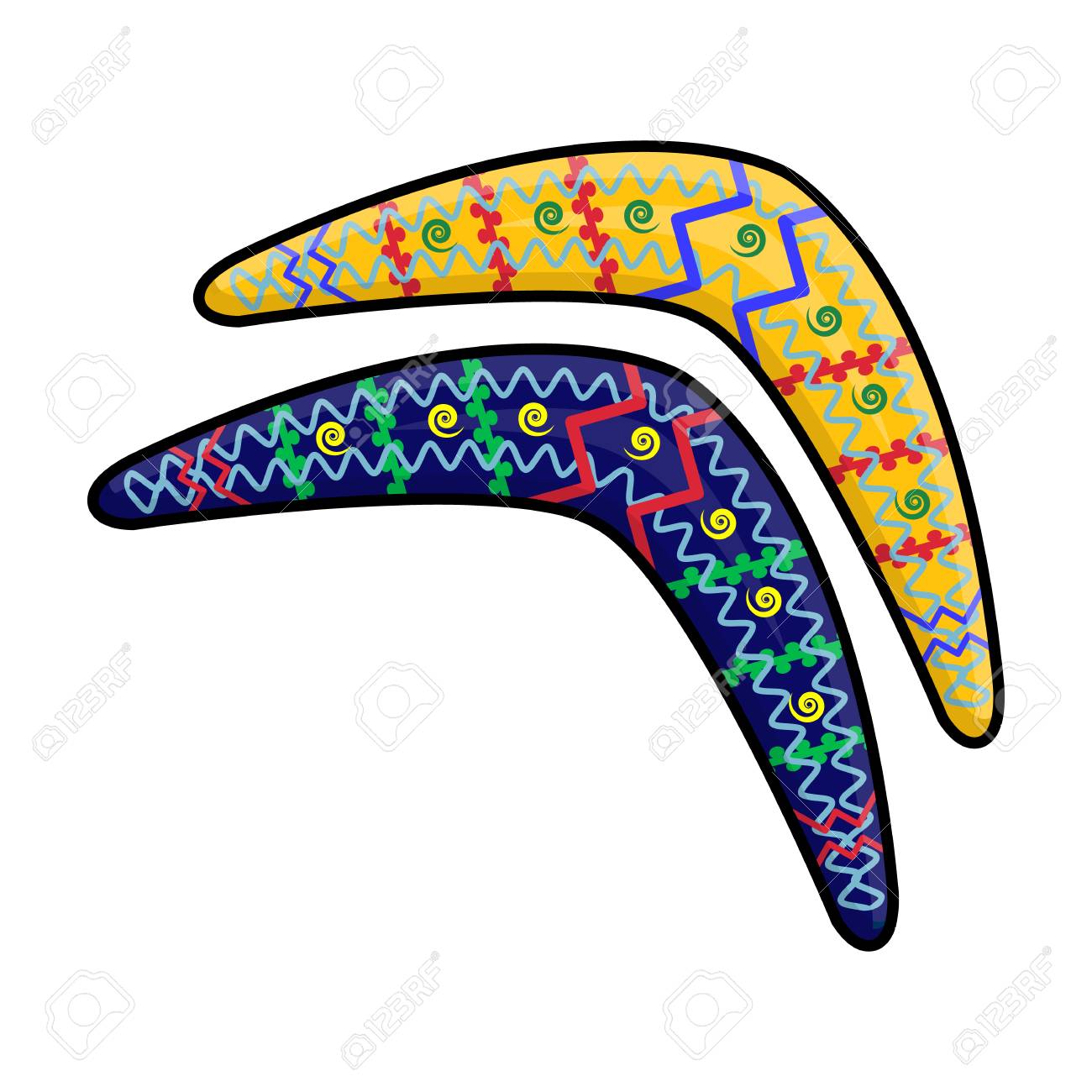 australian boomerang icon in cartoon style isolated on white bommerang