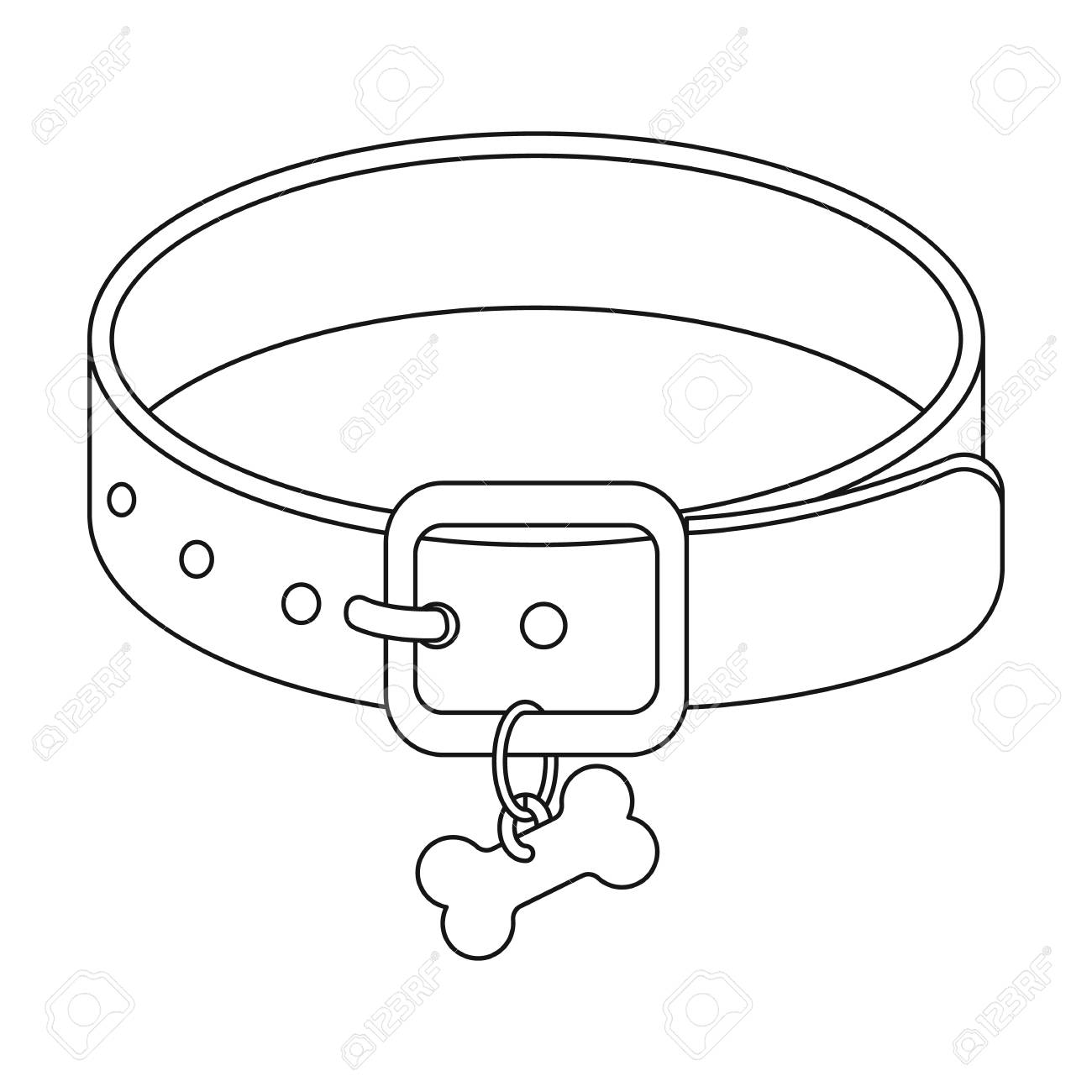 Icono Collar De Perro En El Estilo De Contorno Aislado Sobre Fondo Blanco. Ilustración De Vector Stock De De Clínica Veterinaria. Ilustraciones Vectoriales, Clip Vectorizado Libre De Derechos.