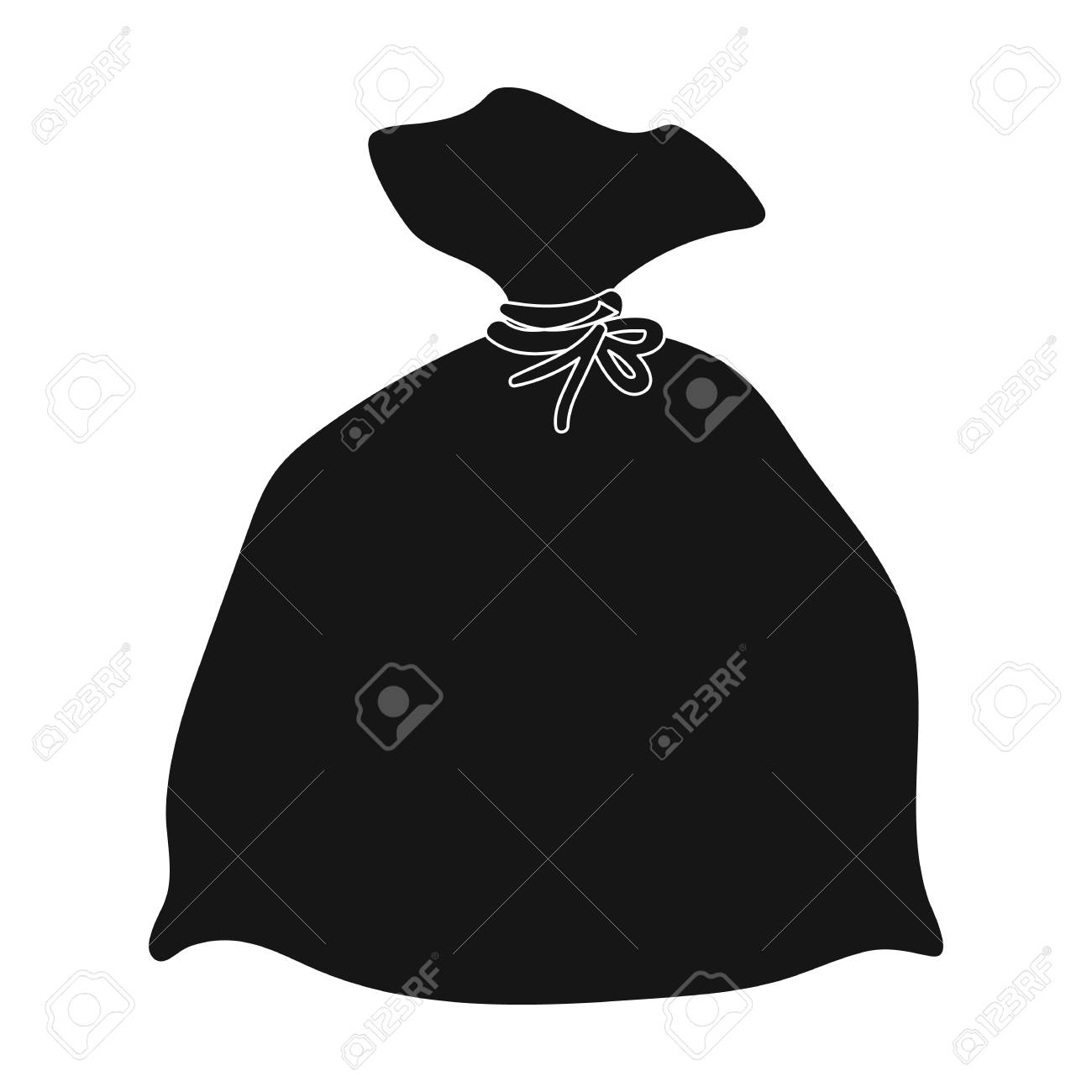 Garbage bag icon in black style isolated on white background. Cleaning symbol stock vector illustration. - 71416481 Garbage bag icon in black style isolated on white background. Cleaning symbol stock vector illustration. - 71416481