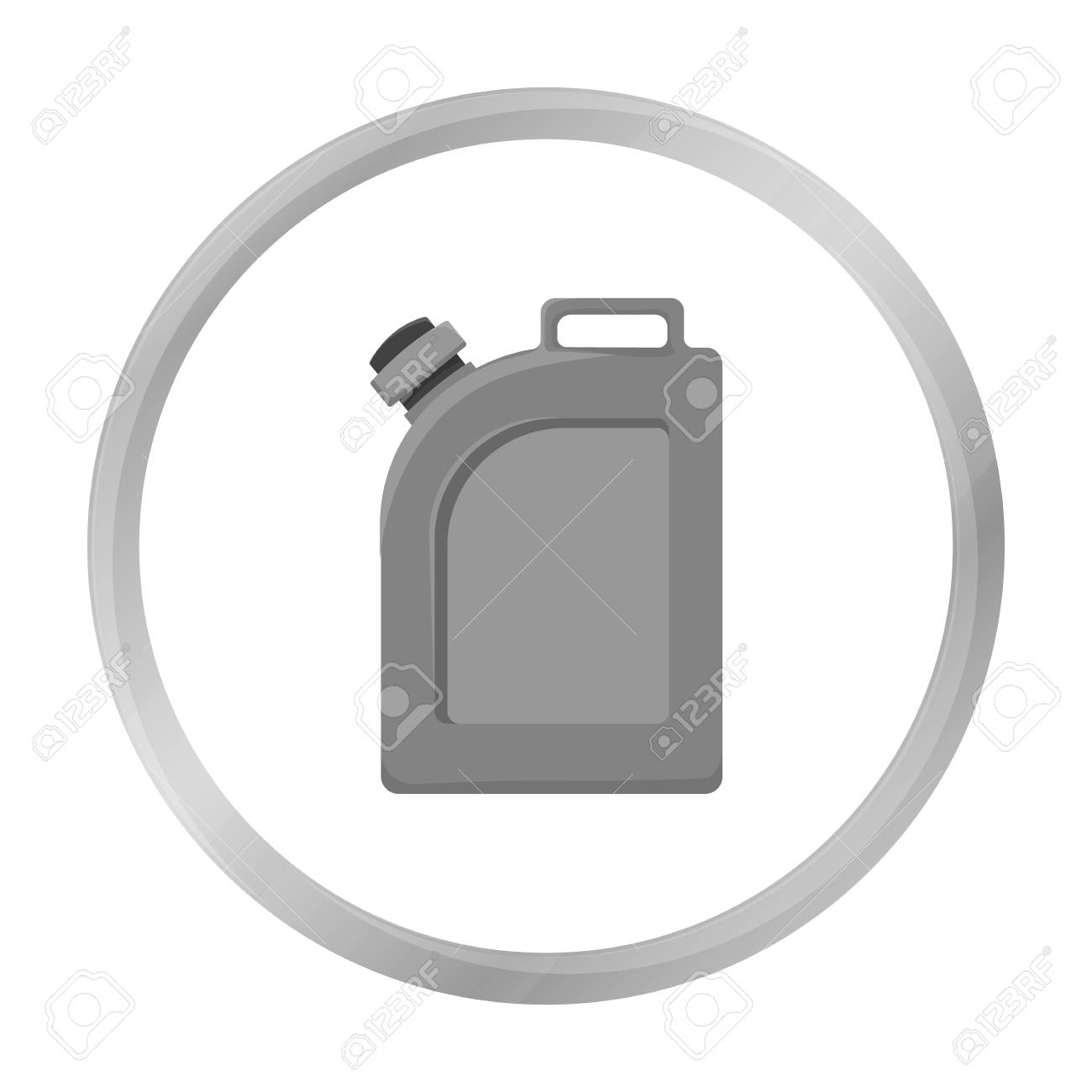 モノクロ スタイル白い背景で隔離の油ジェリカン アイコン 石油業界シンボル株式ベクトル イラスト のイラスト素材 ベクタ Image
