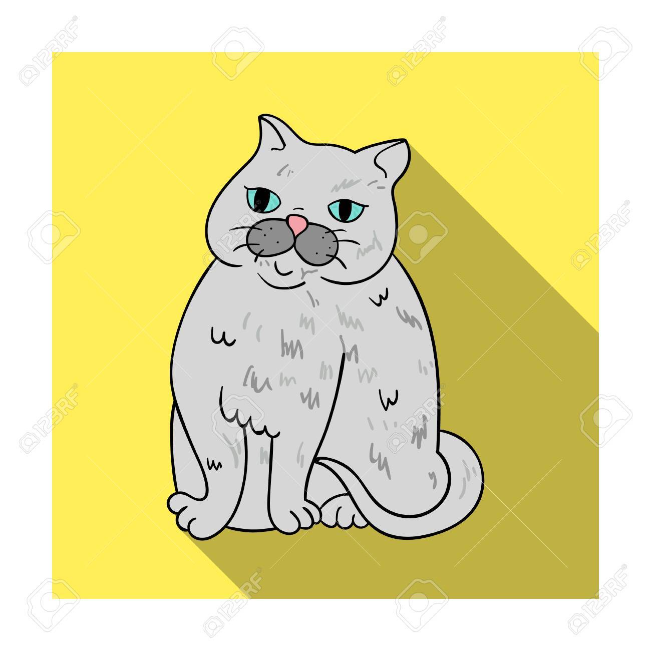 Exotic Shorthair Icon In Flat Design Isolated On White Background