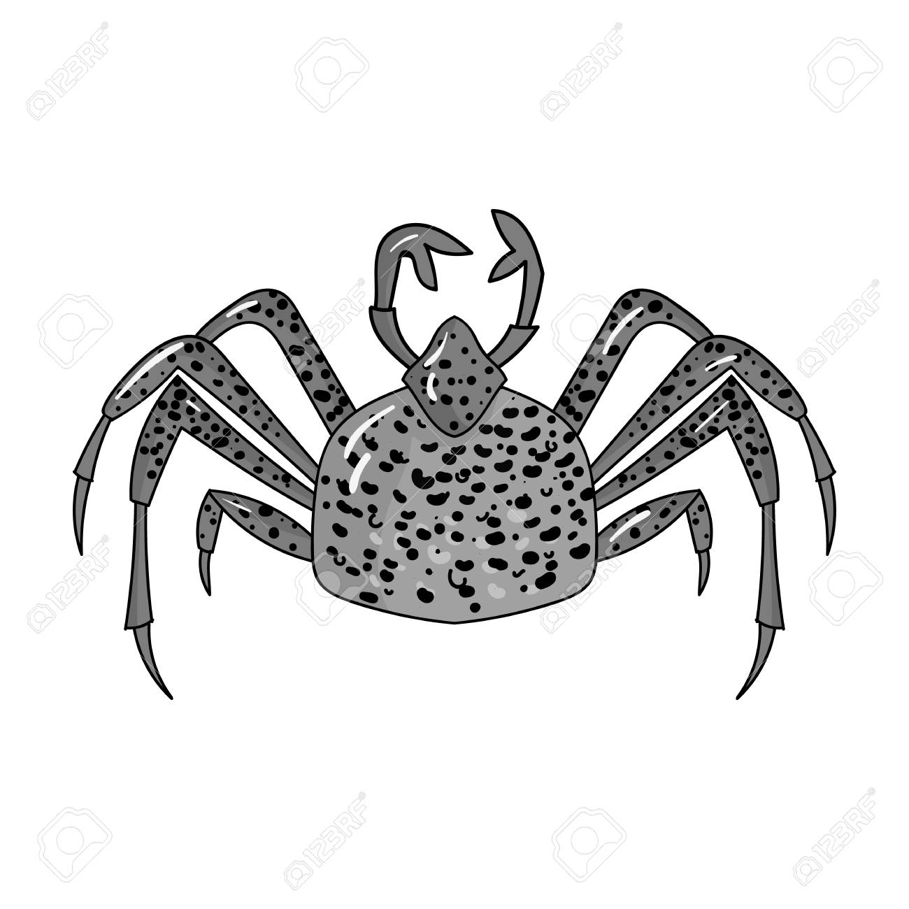 モノクロ スタイル白い背景で隔離のタラバガニ アイコン のイラスト素材 ベクタ Image