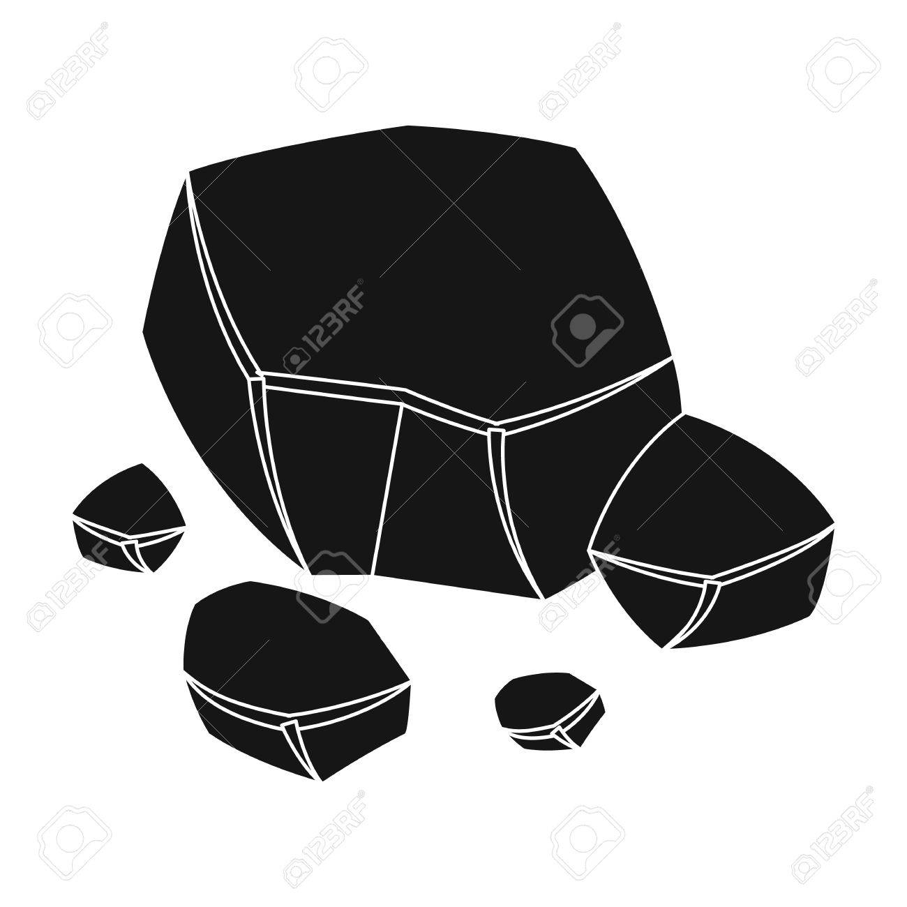 白い背景に分離された黒のスタイルで銅の鉱石のアイコン 貴重な鉱物と宝石商記号株式ベクトル イラスト のイラスト素材 ベクタ Image