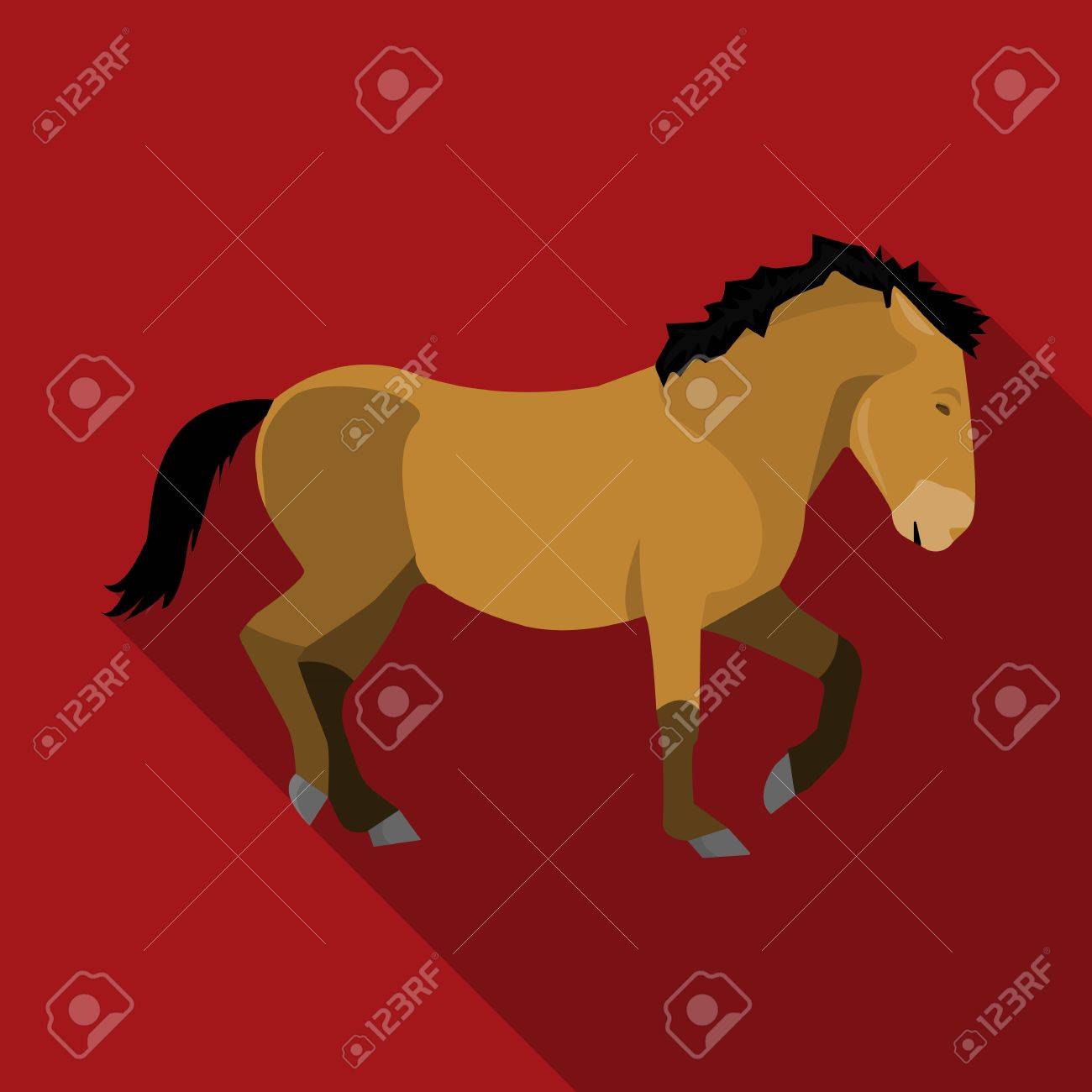 モンゴルの馬 車両の戦争の古代 Mongolov モンゴル単一フラット スタイル ベクトル シンボル ストック イラストのアイコン のイラスト素材 ベクタ Image