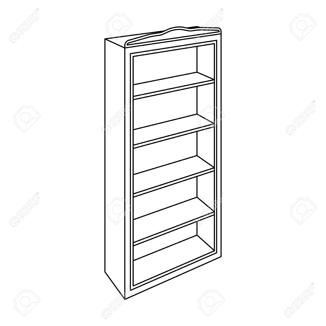 小さな本棚 ホームの Library Books を読む 寝室家具単一アイコン アウトライン スタイル ベクトル シンボル ストック イラスト の イラスト素材 ベクタ Image